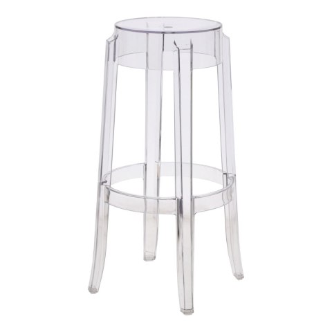 PRZEZROCZYSTY HOKER DO KUCHNI, 75 CM, OKRĄGŁY, DO WYSPY, TRANSPARENTNY