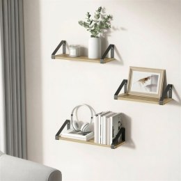 PÓŁKA WISZĄCA AETHEL, DĄB ARTISAN, 3 SZT, LOFT, REGAŁ, ŚCIENNA, NA KSIĄŻKI