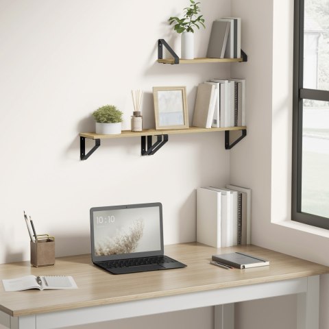 PÓŁKA WISZĄCA AETHEL, DĄB ARTISAN, 3 SZT, LOFT, REGAŁ, ŚCIENNA, NA KSIĄŻKI