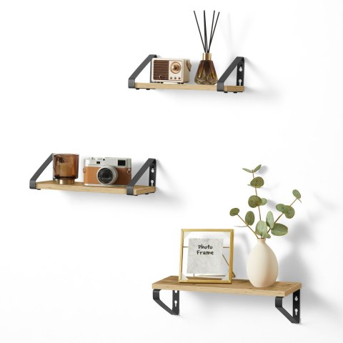 PÓŁKA WISZĄCA AETHEL, DĄB ARTISAN, 3 SZT, LOFT, REGAŁ, ŚCIENNA, NA KSIĄŻKI