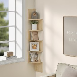 REGAŁ NAROŻNY ANGOLO, SZAFKA NA KSIĄŻKI, 5 PÓŁEK, DĄB ARTISAN, LOFT, SALONU