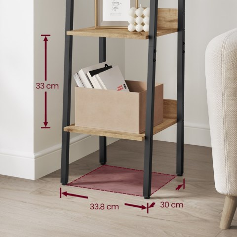 REGAŁ AURORA, NA KSIĄŻKI, PÓŁKA, BIAŁY, BIUROWY, DO SALONU, LOFT, 5 PÓŁEK