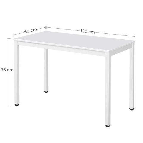 Stół TESSA 120cm x 60cm - biały / białe nogi