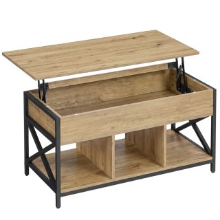 STOLIK KAWOWY AETHERIA, ŁAWA, LOFT, DĄB, CZARNY, DO SALONU, OKRĄGŁY