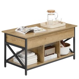 STOLIK KAWOWY AETHERIA, ŁAWA, LOFT, DĄB, CZARNY, DO SALONU, OKRĄGŁY