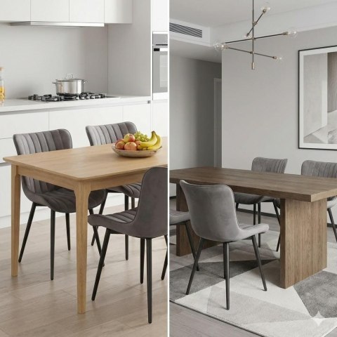 TAPICEROWANE KRZESŁO DESTIN SZARE, METALOWE, DO KUCHNI, JADALNI, WELUROWE