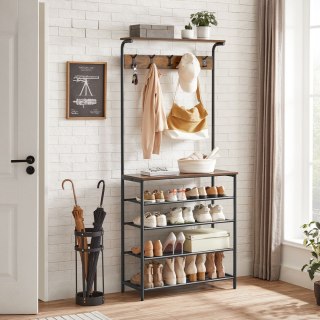WIESZAK NA UBRANIA BUTY FORGEUX, REGAŁ, LOFT, INDUSTRIALNY, SALONU, 5 PÓŁEK