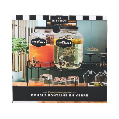 Zestaw 2 słojów na napoje 2x 4L. szklane