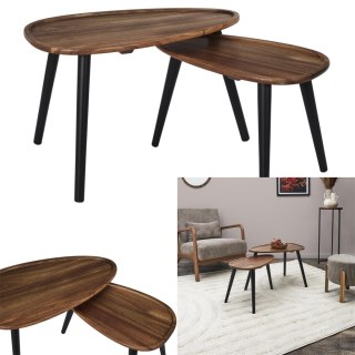 STOLIKI KAWOWE SYLVANA, ZESTAW, ŁAWA, STÓŁ, LOFT, DREWNIANE, DO SALONU