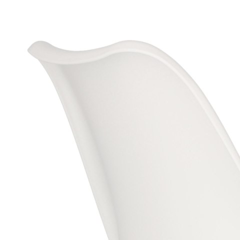 BIAŁE KRZESŁO SKANDYNAWSKIE FIORD, ELEGANCKIE, CHROM, DO SALONU, JADALNI