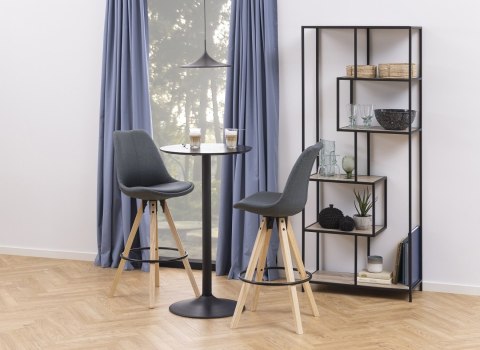CZARNY STÓŁ BAROWY IBIZA, INDUSTRIALNY, METALOWY, LOFT, OKRĄGŁY