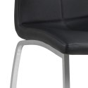 ELEGANCKIE KRZESŁO DO JADALNI, CZARNE, CHROM, DO KUCHNI, DO JADALNI