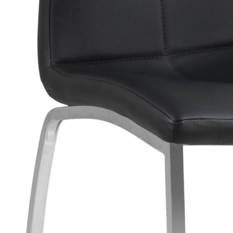 ELEGANCKIE KRZESŁO DO JADALNI, CZARNE, CHROM, DO KUCHNI, DO JADALNI