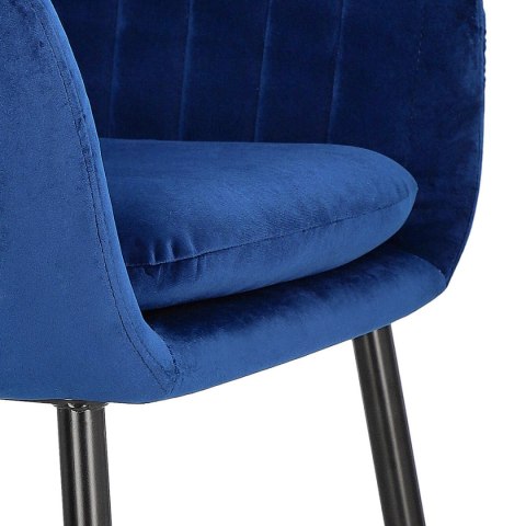GRANATOWE KRZESŁO GLAMOUR Z PODŁOKIETNIKAMI, DO SALONU, ELEGANCKIE
