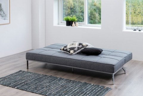 INDUSTRALNA SZARA SOFA, WELUR, CZARNY METAL, DO SALONU LOFT