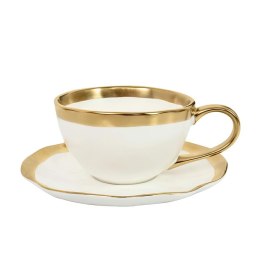 FILIŻANKI KARE AURELIA, KOMPLET 4 SZT, BIAŁO-ZŁOTE, PORCELANA, 200ML, BELL