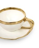 FILIŻANKI KARE AURELIA, KOMPLET 4 SZT, BIAŁO-ZŁOTE, PORCELANA, 200ML, BELL