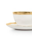FILIŻANKI KARE AURELIA, KOMPLET 4 SZT, BIAŁO-ZŁOTE, PORCELANA, 200ML, BELL