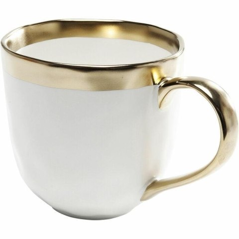 KUBKI KOMPLET 4 SZT AURELIA KARE 400ML, PORCELANA, BIAŁO-ZŁOTE, ZMYWARKA