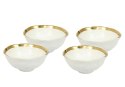 MISKI, KOMPLET 4 SZT, AURELIA KARE, 15CM, BIAŁO-ZŁOTE, PORCELANA, SALATERKI