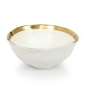 MISKI, KOMPLET 4 SZT, AURELIA KARE, 15CM, BIAŁO-ZŁOTE, PORCELANA, SALATERKI