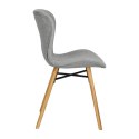 KRZESŁO BRETANIA, JASNE SZARE, TAPICEROWANE, DĄB, DO KUCHNI, DO JADALNI