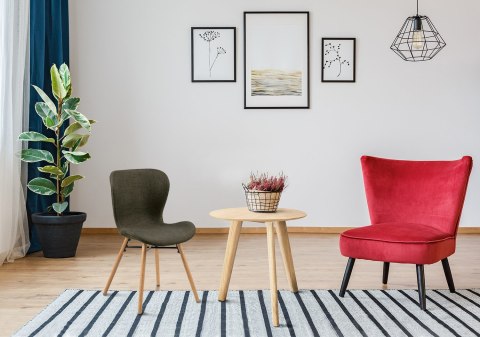 KRZESŁO DĘBOWE BRETANIA, BAWEŁNA, SZARE, SALON, DO KUCHNI, DO JADALNI