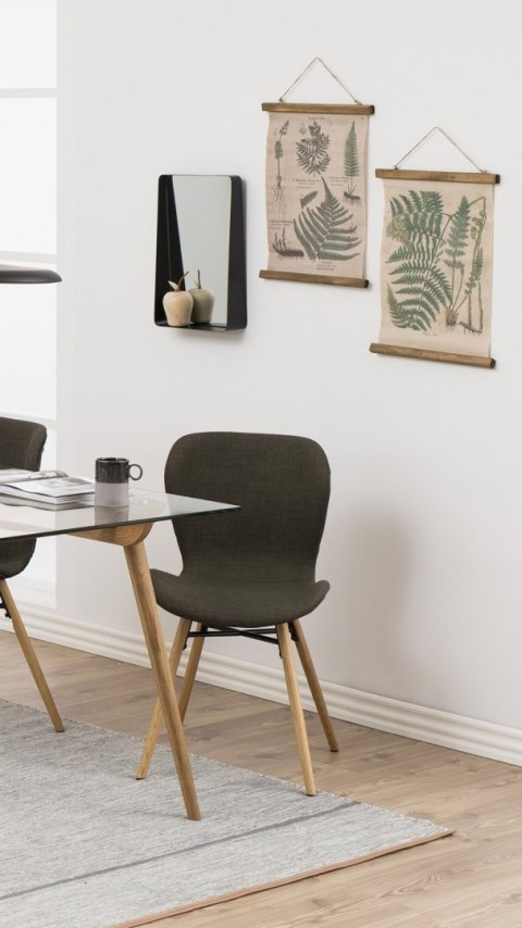 KRZESŁO DĘBOWE BRETANIA, BAWEŁNA, SZARE, SALON, DO KUCHNI, DO JADALNI