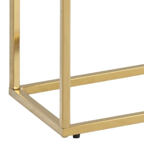 KONSOLA AURELIA, STOLIK KAWOWY, DO SALONU, Z PÓŁKĄ, GLAMOUR, ZŁOTY, BIAŁY
