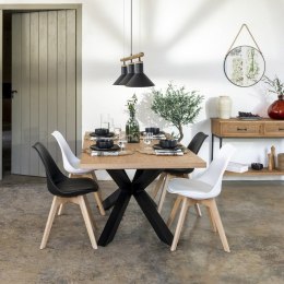 SZARE KRZESŁO NORD, TAPICEROWANE, DO JADALNI, SALONU, NOWOCZESNE, EKOSKÓRA