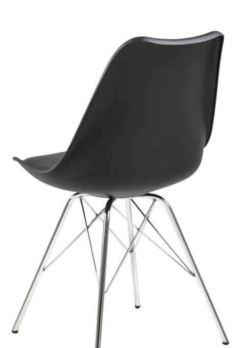 Krzesło Fiord CZARNE - SKANDYNAWSKIE, ELEGANCKIE, DO KUCHNI, DO JADALNI