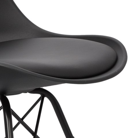 Krzesło Fiord CZARNE - SKANDYNAWSKIE, ELEGANCKIE, DO KUCHNI, DO JADALNI