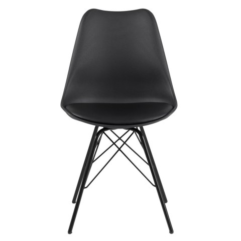 Krzesło Fiord CZARNE - SKANDYNAWSKIE, ELEGANCKIE, DO KUCHNI, DO JADALNI