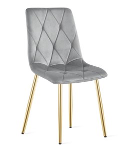 Krzesło LIBRA - aksamit szary jasny / nogi złote x 1