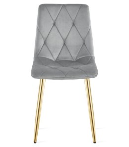 Krzesło LIBRA - aksamit szary jasny / nogi złote x 1