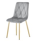 Krzesło LIBRA - aksamit szary jasny / nogi złote x 1