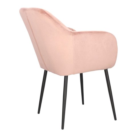 Krzesło Retro TAPICEROWANE, BRUDNY RÓŻ, CZARNE NOGI