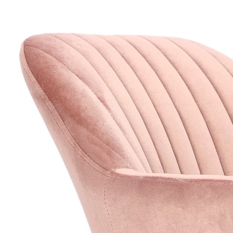 Krzesło Retro TAPICEROWANE, BRUDNY RÓŻ, CZARNE NOGI