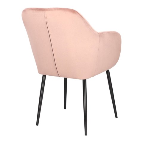 Krzesło Retro TAPICEROWANE, BRUDNY RÓŻ, CZARNE NOGI