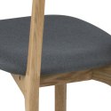 Krzesło Retro, drewno dębowe, szara tkanina