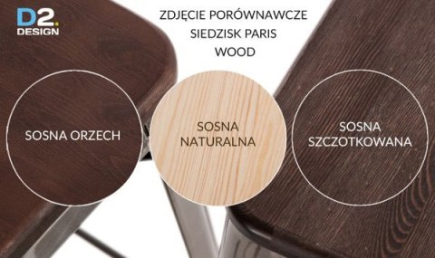 METALOWY HOKER LOFT ARTPRO Wood 65 CM biały, sosna naturalna