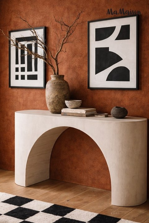 MINIMALISTYCZNA KONSOLA BOHO, DREWNO MANGO, NOWOCZESNA, ELEGANCKA DO SALONU