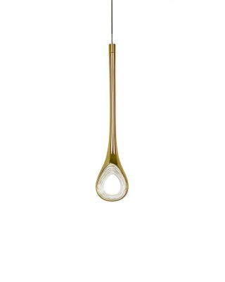 LAMPA WISZĄCA MOOSEE AURAE ZŁOTA, LED, NOWOCZESNA, GLAMOUR, SALON, 3000K