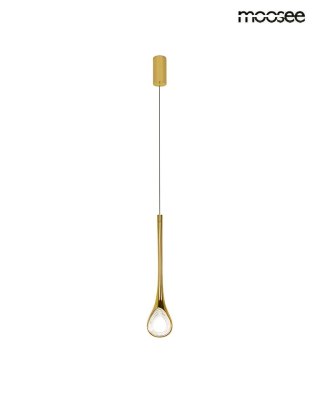 LAMPA WISZĄCA MOOSEE AURAE ZŁOTA, LED, NOWOCZESNA, GLAMOUR, SALON, 3000K