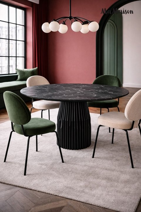 MaMaison stół jadalniany LEVANTE 120 czarny marmur