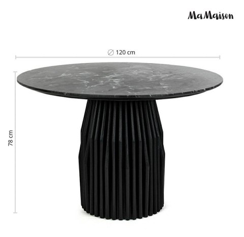 MaMaison stół jadalniany LEVANTE 120 czarny marmur