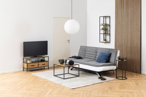 NISKI REGAŁ NA KSIĄŻKI DENMARK, SZAFKA, LOFT, DO POKOJU, CZARNY METAL, DĄB