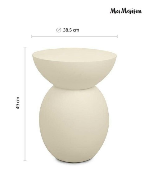 OKRĄGŁY BEŻOWY STOLIK KAWOWY, DO SALONU, MAŁY, ELEGANCKI, PROSTY, 40 CM