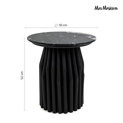 OKRĄGŁY CZARNY STOLIK KAWOWY, MARMUROWY - ARGENTINE, DO SALONU, 50 CM