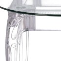 OKRĄGŁY PRZEZROCZYSTY STÓŁ GLAMOUR, BAROKOWY, DO SALONU, SZKLANY BLAT 90 CM